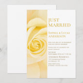 Net Getrouwd Gele Roos Trouwreceptie Kaart (Voorkant / Achterkant)