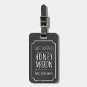 Net Getrouwd Gelukkig Koppel Honeymoon Bagagelabel (Voorkant verticaal)
