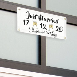 Net getrouwd gepersonaliseerd spandoek