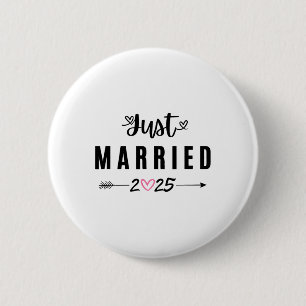 Net Getrouwd Geschat 2025 Honeymoon Huwelijk Koppe Ronde Button 5,7 Cm