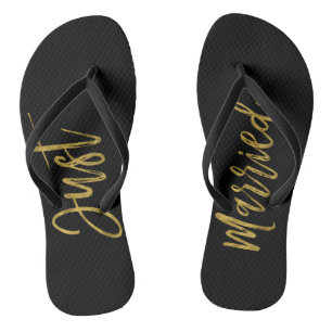 Net getrouwd Gold Foil Bride Teenslippers
