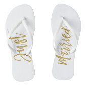 Net getrouwd Gold Foil Bride Teenslippers (Voetbed)