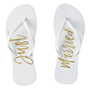 Net getrouwd Gold Foil Bride Teenslippers