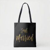 Net getrouwd Gold Foil Bruid Strandtas Tote Bag (Voorkant)