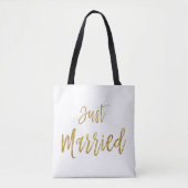 Net getrouwd Gold Foil Bruid Strandtas Tote Bag (Voorkant)