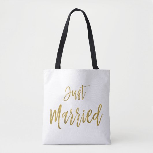 Net getrouwd Gold Foil Bruid Strandtas Tote Bag (Voorkant)