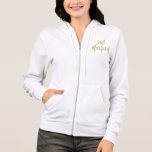 Net getrouwd Gold Folie Typography Hoodie<br><div class="desc">Just Married Gold Foil Typography Hoodie voor een pasgetrouwde op haar huwelijksreis.</div>