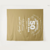 Net getrouwd goud 50e Jubileum foto achtergrond Wandkleed (Voorkant (horizontaal))