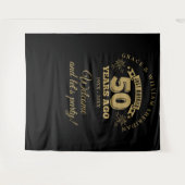 Net getrouwd goud 50e Jubileum foto achtergrond Wandkleed (Voorkant (horizontaal))