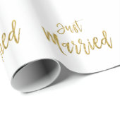 Net getrouwd goud folie inpakpapier (Rol Hoek)