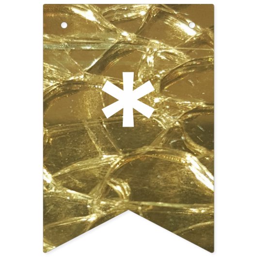 Net getrouwd Goud Wit Glitter Wedding Party Vlaggetjes (Tweede vlag)