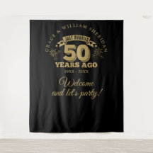 Net getrouwd Gouden 50e verjaardag Foto-achtergron