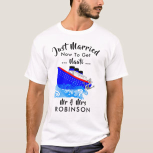 Net getrouwd grappig cruiseschip Nauti Graphic T-shirt