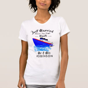 Net getrouwd grappig cruiseschip Nauti Graphic T-shirt
