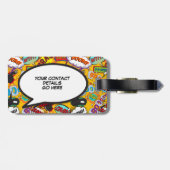 NET GETROUWD Grappig Kleurrijk Gepersonaliseerd Bagagelabel (Achterkant horizontaal)