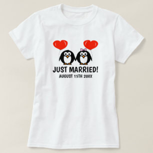 Net getrouwd grappige cartoon t shirt voor nieuwe
