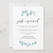 Net getrouwd Greenery bruiloft aankondiging (Voorkant)