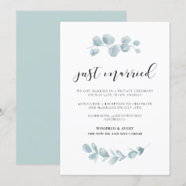 Net getrouwd Greenery bruiloft aankondiging