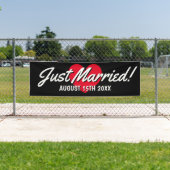 Net getrouwd grote outdoor banner met trouwdatum (Insitu)