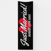 Net getrouwd grote outdoor banner met trouwdatum (Verticaal)