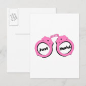 Net getrouwd handboeien aankondigingskaart (Voorkant / Achterkant)