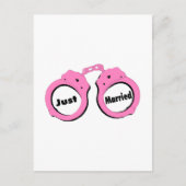 Net getrouwd handboeien aankondigingskaart (Voorkant)