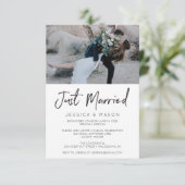 Net Getrouwd Handgeschreven Eloped Uitnodigingskaa Kaart (Staand voorkant)