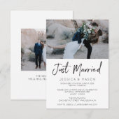 Net Getrouwd Handgeschreven Eloped Uitnodigingskaa Kaart (Voorkant / Achterkant)