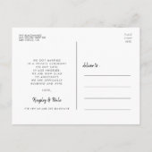 Net getrouwd Handgeschreven minimalistische trouwf Briefkaart (Achterkant)