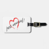 Net Getrouwd Hart Bagagelabel (Voorkant horizontaal)