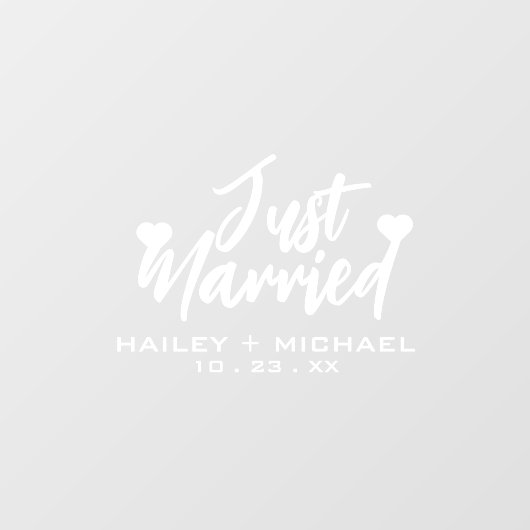 Net getrouwd hart bruiloft Pas getrouwd auto Stick Raamsticker (Vel)