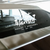 Net getrouwd hart bruiloft Pas getrouwd auto Stick Raamsticker