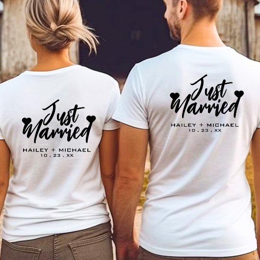 Net Getrouwd Hart Trouwfeest Pas Getrouwd Stel T-shirt