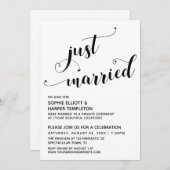 Net Getrouwd Hart Typografie Ontvangst Alleen Kaart (Voorkant / Achterkant)