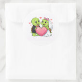 Net Getrouwd Hartje Ronde Sticker (Tas)