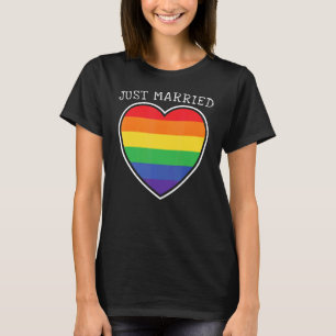 Net getrouwd homoseksueel lesbisch lgbt bruiloft r t-shirt