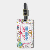 Net Getrouwd Honeymoon Bagagelabel Aangepaste Naam (Voorkant verticaal)