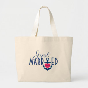 Net Getrouwd Honeymoon Cruise Anker Trouwen Grote Tote Bag