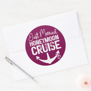 Net Getrouwd Honeymoon Cruise Ring Bijpassende Cad Ronde Sticker
