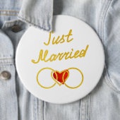 Net getrouwd Honeymoon Pure Gold Ronde Button 6,0 Cm (In situ)