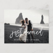 Net getrouwd Huidige moderne trouwfoto Briefkaart (Voorkant)