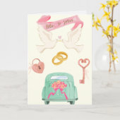 Net Getrouwd Huwelijk Kaart (Gele Bloem)