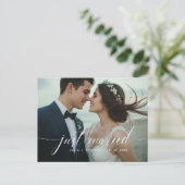 Net Getrouwd Huwelijks Kaart Vouwbare Aankondiging (Staand voorkant)