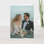 Net Getrouwd Huwelijks Uitnodiging Vouwen met Foto (Voorkant)