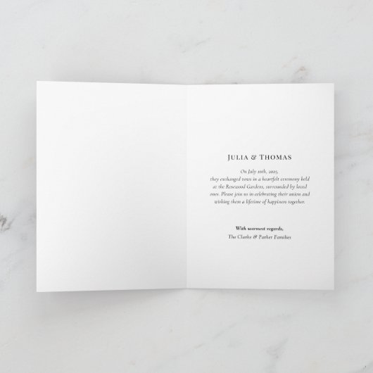 Net Getrouwd Huwelijks Uitnodiging Vouwen met Foto (Binnen)