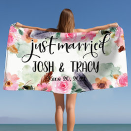 Net getrouwd, Huwelijksfeestartikelen, Huwelijksfo Strandlaken