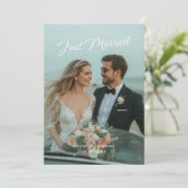 Net Getrouwd Huwelijksfoto Aankondiging (Staand voorkant)