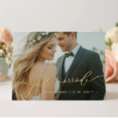 Net Getrouwd Huwelijksfoto Vouwkaart Aankondiging