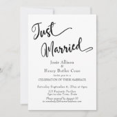 Net Getrouwd Huwelijksreceptie, Gouden Confetti Kaart (Voorkant)