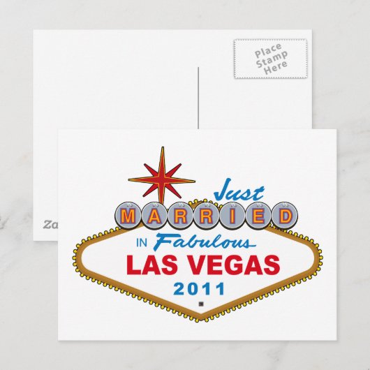 Net getrouwd in Fabulous Las Vegas 2011 Aankondigingskaart (Voorkant / Achterkant)